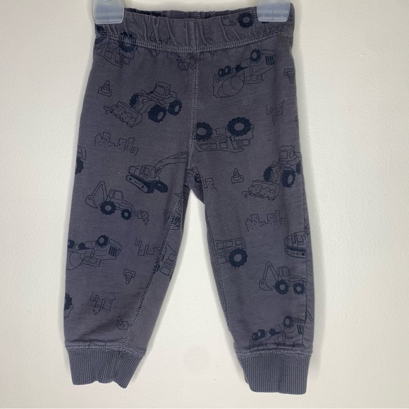 Carters Baby Boy‎ Sweatpants/Joggers Sz 12 Months Construction Diggers -Tractors - Picture 1 of 6